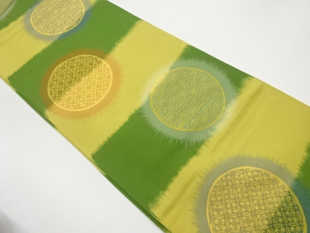 JAPANESE FUKURO OBI / WOVEN FLOWER RHOMBUS / BY ORIETSU